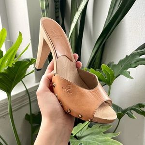 One of a Kind Brother Vellies Wooden Mules - Size 9